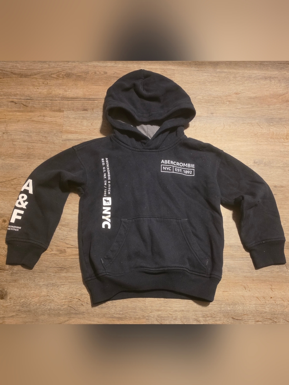 abercrombie kids Black NYC Logo Hoodie